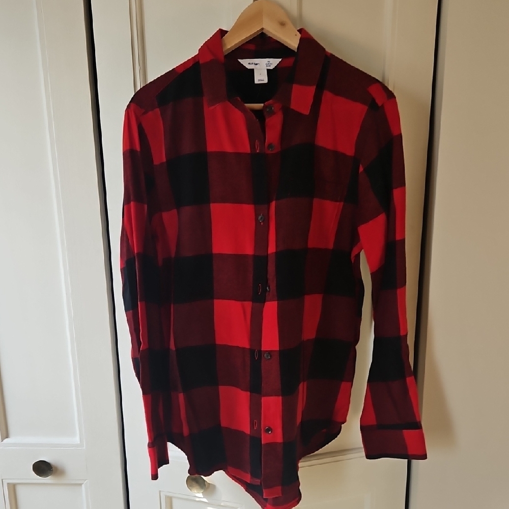 Old Navy Red and Black Checkered Shirt